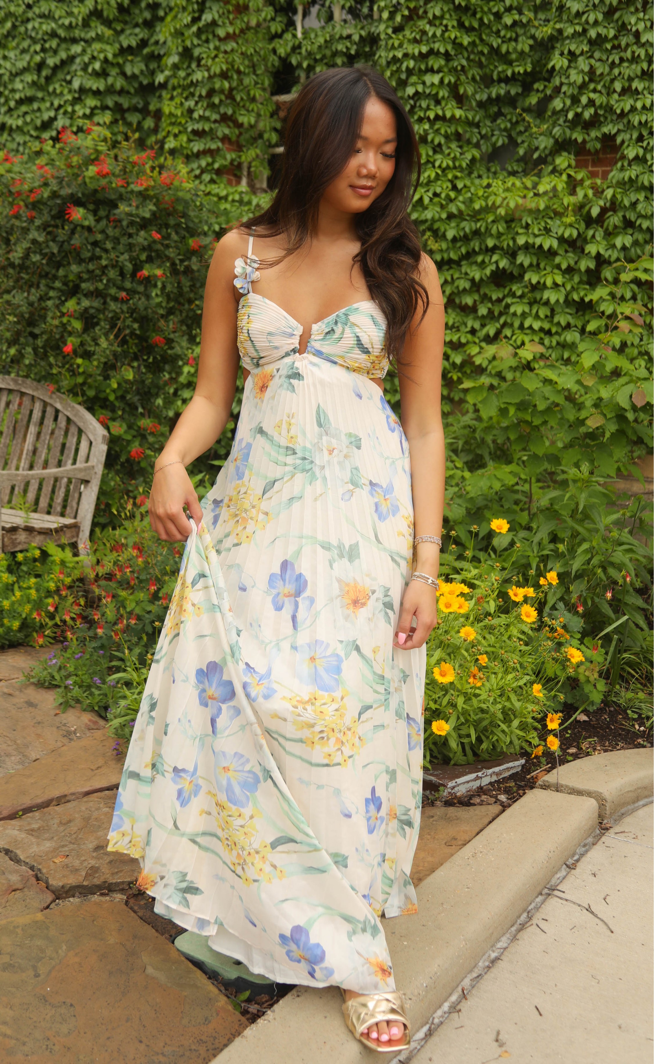astr: emese dress - blue floral