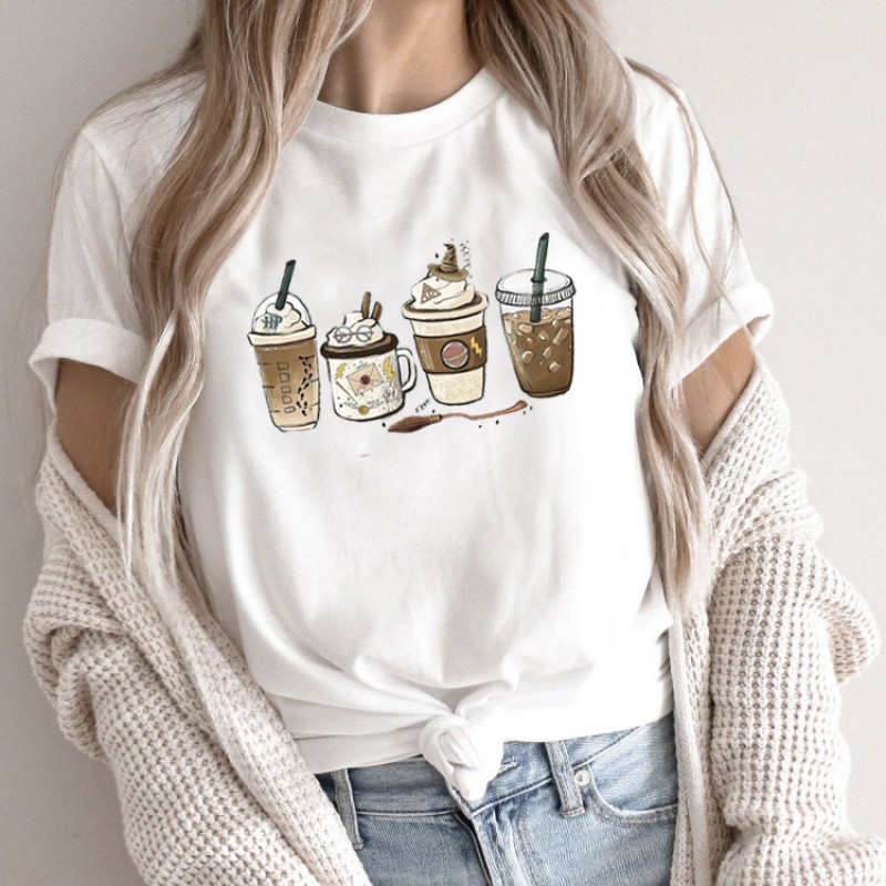Summer Women Fashion Cartoon Rabbit Print Round Neck Short Sleeve T-Shirt