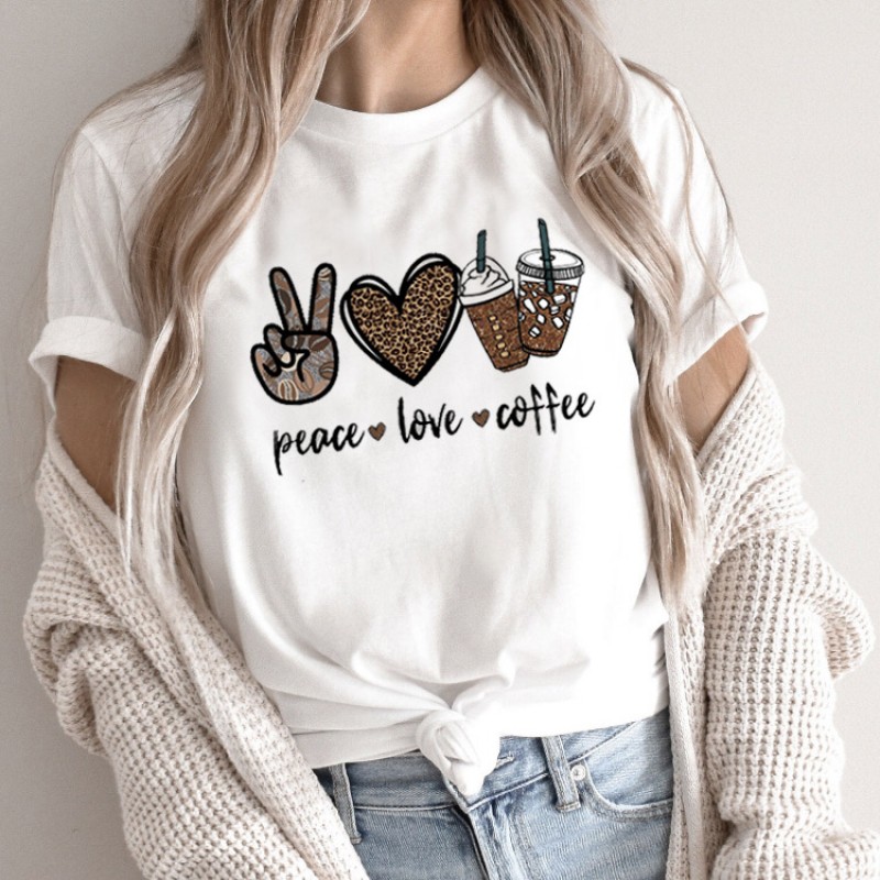 Summer Women Fashion Cartoon Rabbit Print Round Neck Short Sleeve T-Shirt