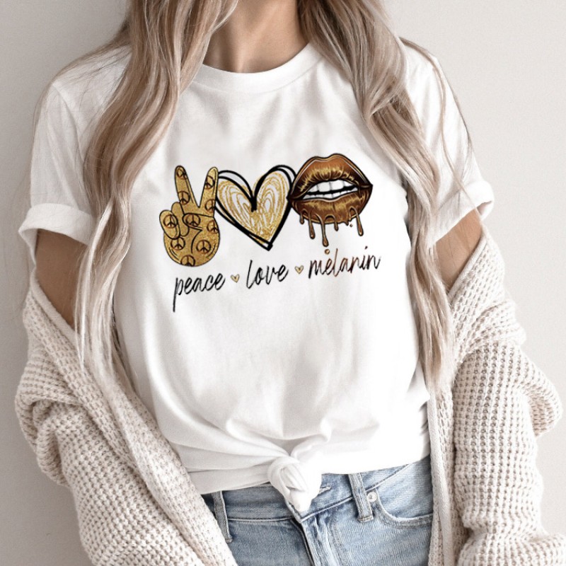 Summer Women Fashion Cartoon Rabbit Print Round Neck Short Sleeve T-Shirt