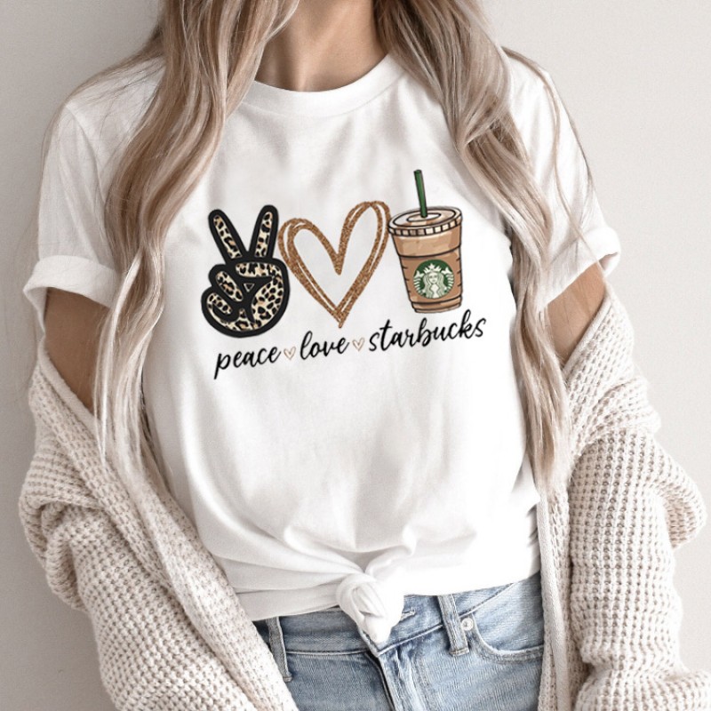 Summer Women Fashion Cartoon Rabbit Print Round Neck Short Sleeve T-Shirt