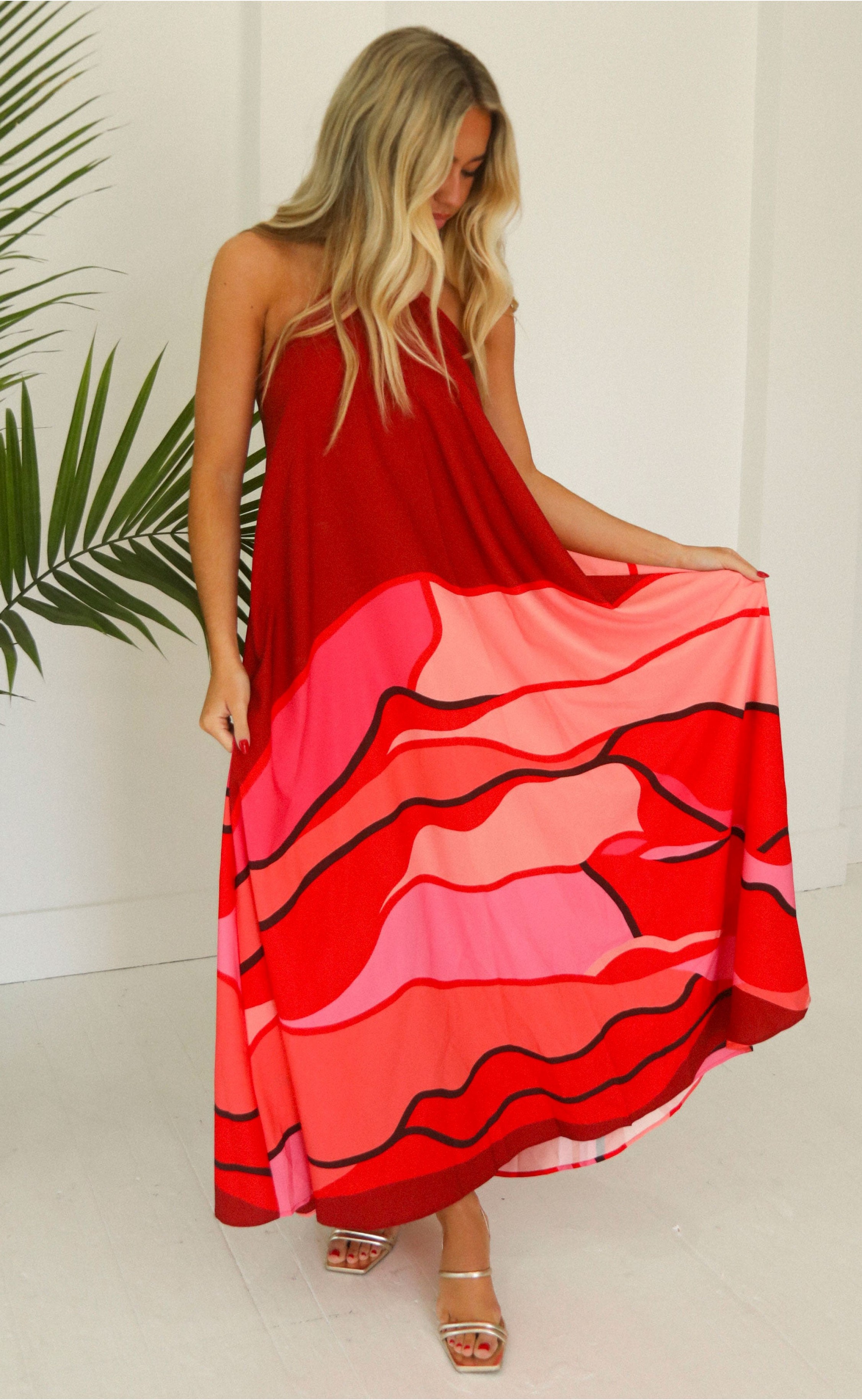 red wine sunset maxi dress