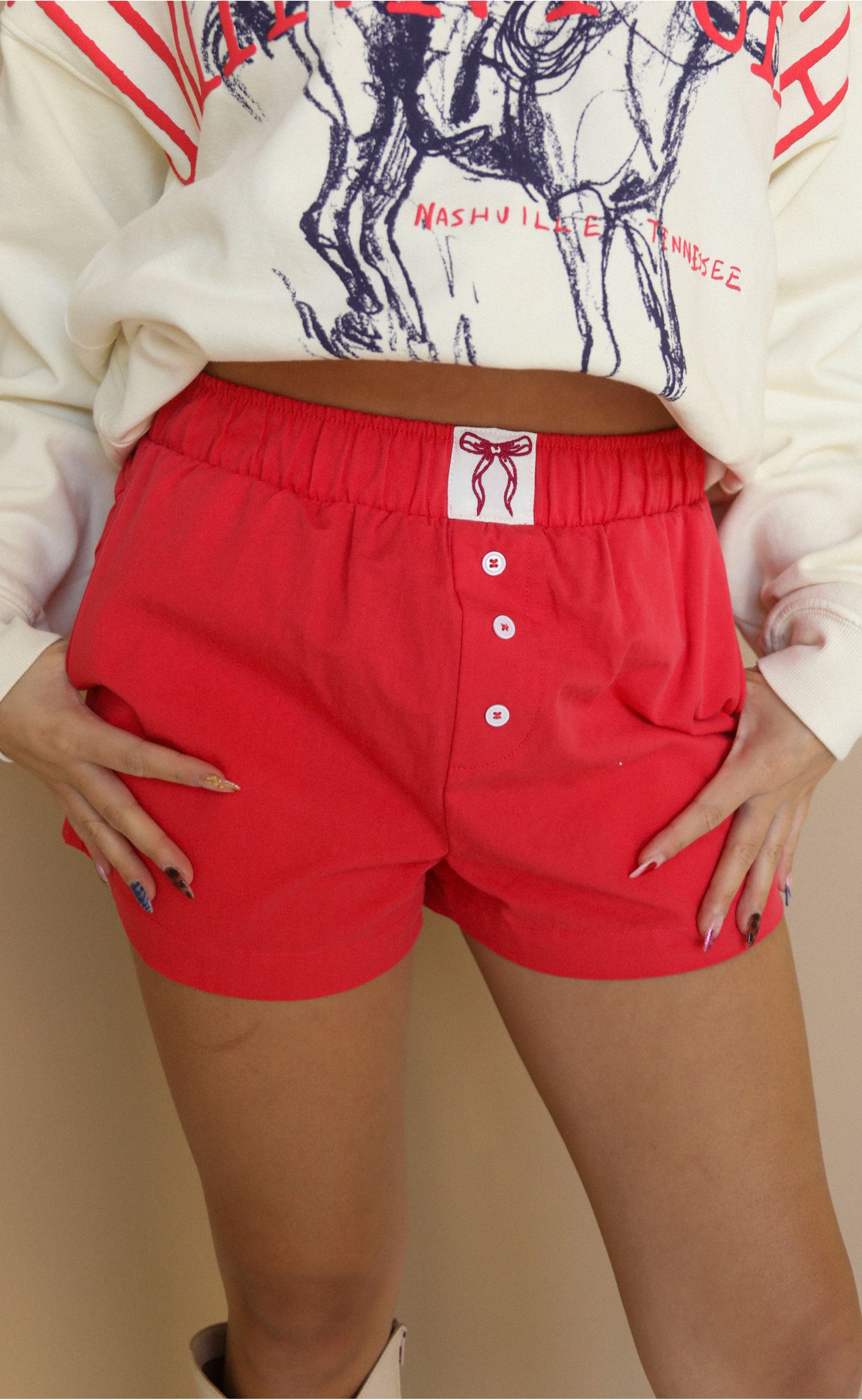 turning page high waisted shorts